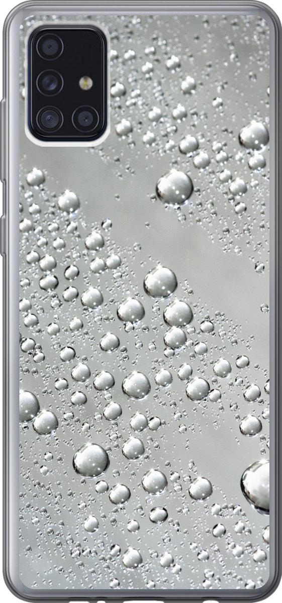 Geschikt voor Samsung Galaxy A52 5G hoesje - Metaal - Water - Grijs - Siliconen Telefoonhoesje