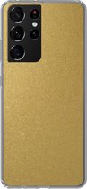 Geschikt voor Samsung Galaxy S21 Ultra hoesje - Goud - Metaal - Luxe - Design - Siliconen Telefoonhoesje