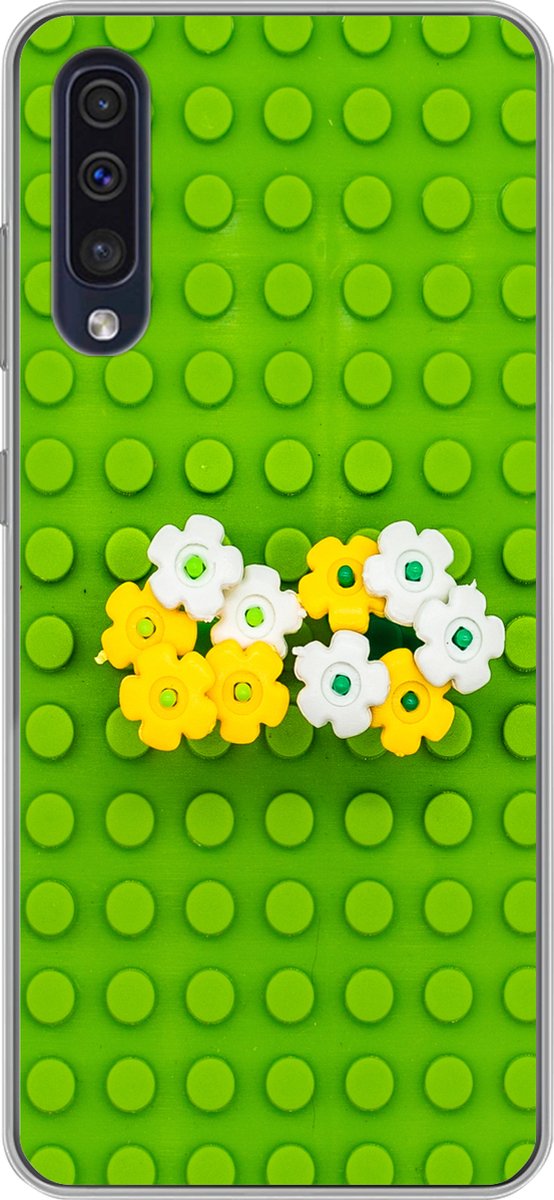 Telefoonhoesje Geschikt voor Samsung Galaxy A30s hoesje - Ondervloer met bloemen - Siliconen Telefoonhoesje Telefoonhoesje