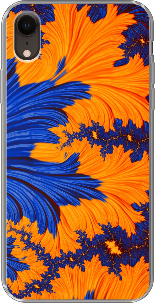 Telefoonhoesje Geschikt voor iPhone XR hoesje - Bladeren - Kunst - Psychedelisch - Siliconen Telefoonhoesje Telefoonhoesje