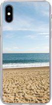 Geschikt voor iPhone Xs Max hoesje - Strand - Zand - Zee - Siliconen Telefoonhoesje