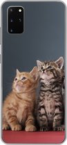 Geschikt voor Samsung Galaxy S20 Plus hoesje - Kittens - Blauw - Roze - Meisjes - Kinderen - Jongens - Kind - Siliconen Telefoonhoesje