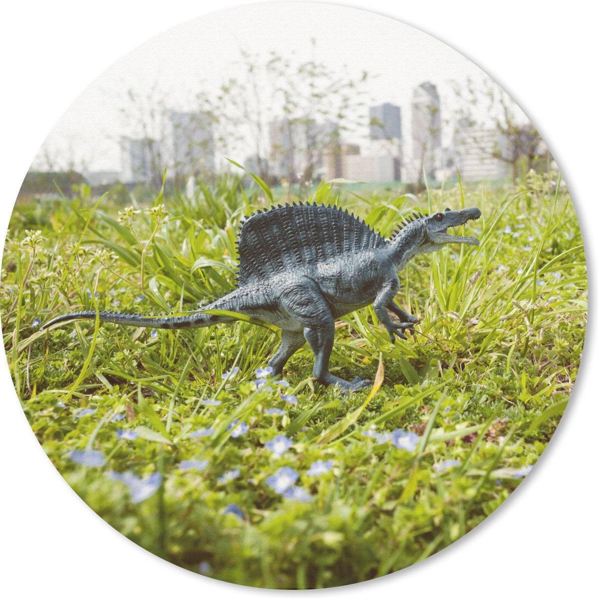Muismat rond 30x30 cm - Mousepad Dinosaurus - Gras - Klein - Ronde muismatten
