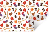 Muurstickers - Sticker Folie - Sinterklaas Decoratie - Sint - Kinderen - Jongens - Meisjes - Kind - 30x20 cm - Plakfolie - Muurstickers Kinderkamer - Zelfklevend Behang