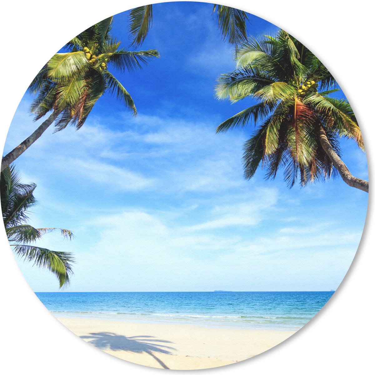Muismat rond 30x30 cm - Mousepad Palmbomen - Strand - Zee - Ronde muismatten