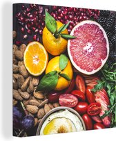 Toile Peinture Légumes - Fruits - Couleurs - 50x50 cm - Décoration murale