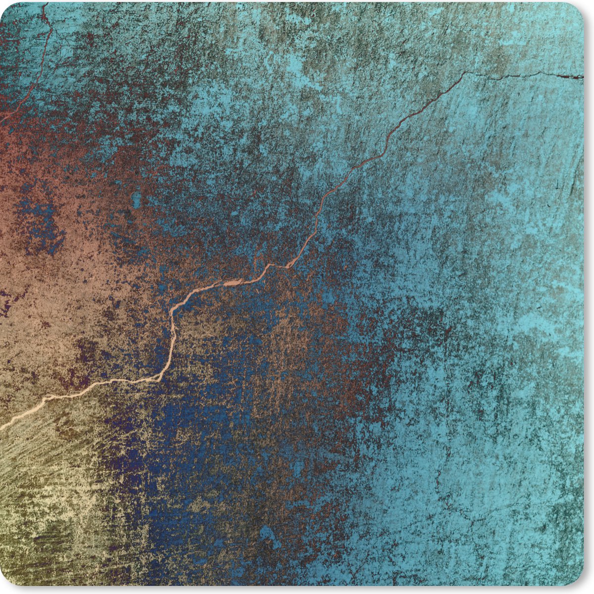 Muismat 30x30 cm - Mousepad Gekleurde muur met een scheur - Muismatten