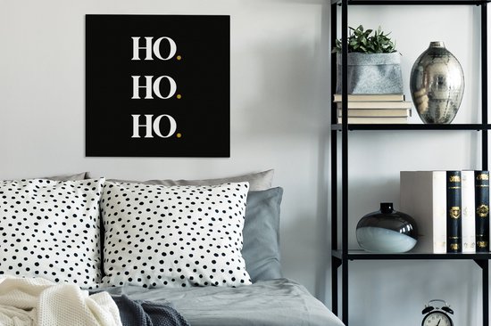 Peinture sur toile Ho ho ho - Noël - Père Noël - Citations - Dictons - 50x50 cm - Décoration murale