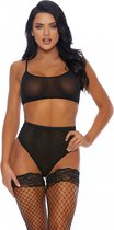 Sheer Your Lovin' Bra and Panty - Black - Maat M