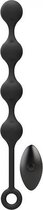 QUATTRO Remote Control Vibrating Pleasure Beads - Black - Anal Beads