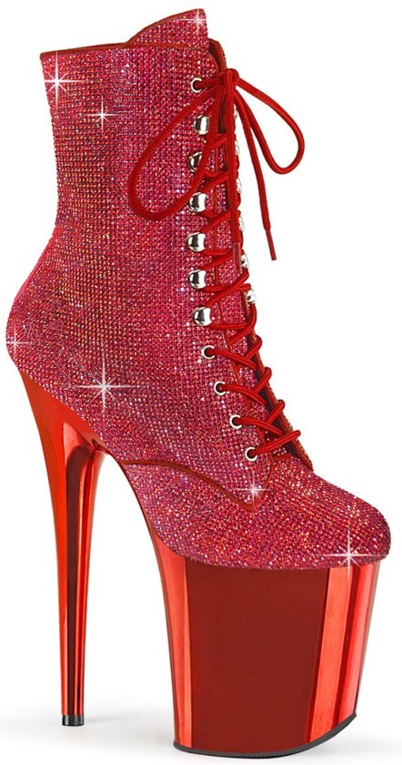 Pleaser Platform Bottes femmes, Pole Dance Shoes -42 Shoes- FLAMINGO-1020CHRS US 12 Rouge