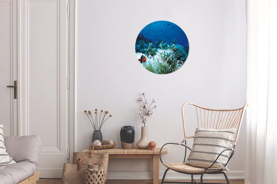 WallCircle - Peinture - Monde Sous Marin Avec Poisson Clown Et - Multicolore - 30 X 30 Cm