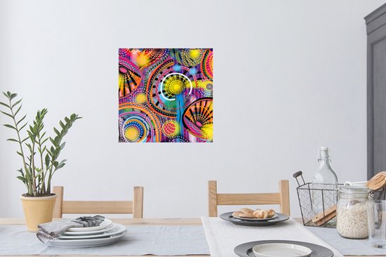 Stickers muraux - Formes - Art - Motifs - Psychédélique - 80x80 cm - Feuille adhésive