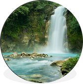 Cercle mural - Cercle mural - Jungle - Nature - Cascade - Aluminium - Dibond - 90x90 cm - Intérieur et Extérieur