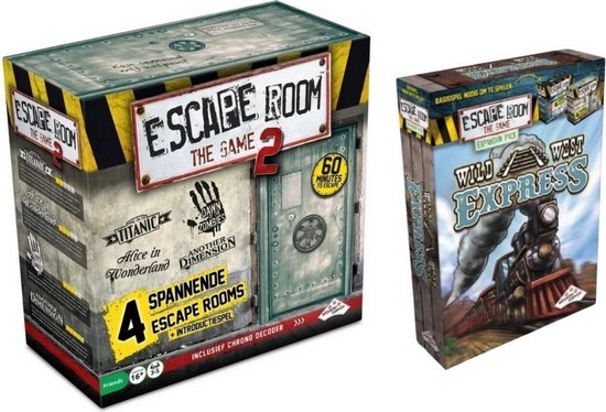 Afbeelding van het spel Spellenbundel - Escape Room - 2 Stuks - The Game basisspel 2 & Uitbreiding Wild West Express