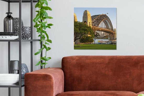Tableau sur toile Sydney Harbour Bridge en Australie l'après-midi - 50x50 cm - Décoration murale