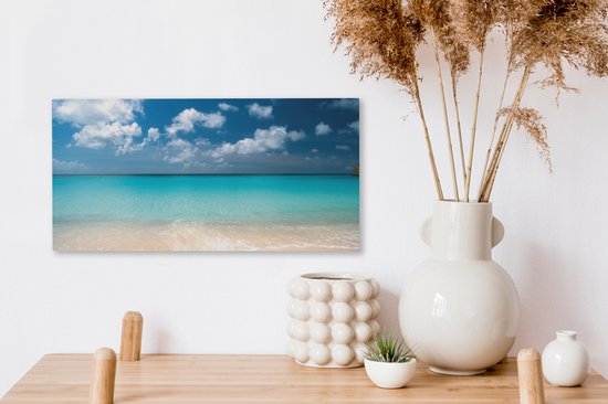 Toile Peinture Été - Plage - Curaçao - 40x20 cm - Décoration murale