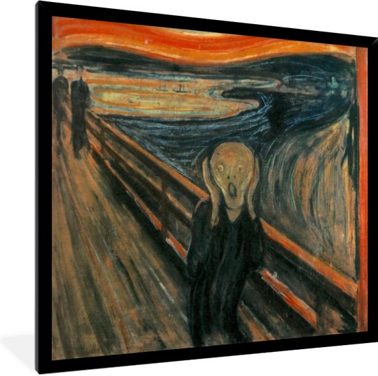 Fotolijst incl. Poster - De schreeuw - Edvard Munch - 40x40 cm - Posterlijst