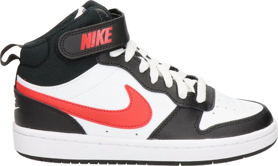 Nike Court Borough Mid kids sneaker - Wit rood - 38 bol.com