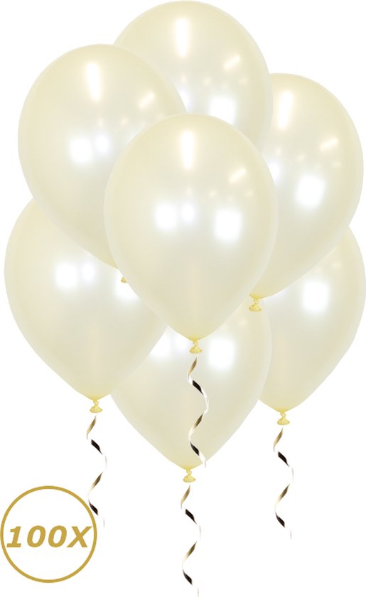 Witte Helium Ballonnen Verjaardag Versiering Feest Versiering Ballon Ivoor Wit Luxe Bruiloft Decoratie - 100 Stuks