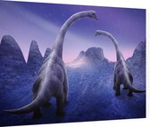 Dinosaurus langnek paar duo - Foto op Dibond - 80 x 60 cm