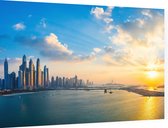 Skyline van New York onder prachtige blauwe lucht - Foto op Dibond - 90 x 60 cm