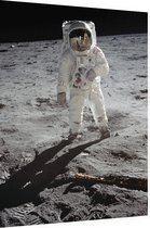 Buzz Aldrin walks on the moon (maanlanding) - Foto op Dibond - 30 x 40 cm