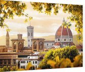 Uitkijk op de Dom van Florence in de herfst - Foto op Dibond - 80 x 60 cm