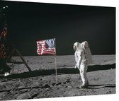 Armstrong photographs Buzz Aldrin (maanlanding) - Foto op Dibond - 80 x 60 cm