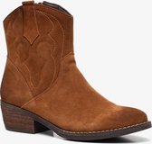 TwoDay suede dames cowboy western laarsjes - Cognac - Maat 40 - Echt leer