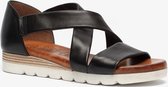 TwoDay leren dames sandalen - Zwart - Maat 40 - Echt leer
