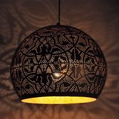 Oosterse hanglamp open onderkant - zwart/goud