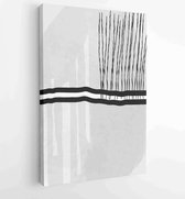 Zwart-wit abstracte muurkunst achtergrond vector 2 - Moderne schilderijen – Verticaal – 1909205689 - 50*40 Vertical
