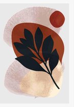 Botanische muur kunst vector achtergrond instellen. Gebladerte lijntekening met aquarel 3 - Moderne schilderijen – Verticaal – 1904693023 - 40-30 Vertical