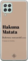 Samsung A22 4G hoesje siliconen - Hakuna matata | Samsung Galaxy A22 4G case | Bruin/beige | TPU backcover transparant