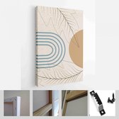 Halverwege de eeuw modern design. Een trendy set van abstracte handgeschilderde illustraties voor wanddecoratie, Social Media Banner, Brochure Cover Design - Modern Art Canvas - ve