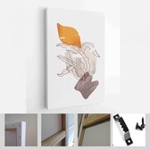 Schilderen Muur Foto's Home Room Decor. Moderne abstracte kunst botanische kunst aan de muur. Boho. Minimal Art Bloem op Geometrische Vormen Achtergrond - Modern Art Canvas - Verti