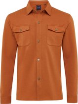 ELEVEN | Jersey overshirt met knoopsluiting cognac