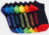 WE Fashion Jongens enkelsokken, 7-pack - Donkerblauw - Maat 31-34