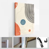 Een trendy set van abstracte handgeschilderde illustraties voor briefkaart, social media banner, brochure omslagontwerp of wanddecoratie achtergrond - moderne kunst canvas - vertic