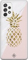 Samsung A52s hoesje siliconen - Ananas | Samsung Galaxy A52s case | Roze | TPU backcover transparant