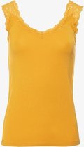 Jazlyn dames singlet met kant - Geel - Maat 3XL