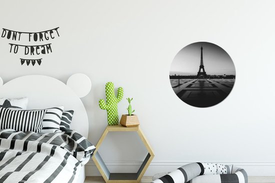 WallCircle - Wall Circle - Wall Circle - Sunset in Paris - noir et blanc - Aluminium - Dibond - 30x30 cm - Intérieur et Extérieur