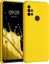kwmobile telefoonhoesje voor Motorola Moto G30 / Moto G20 / Moto G10 - Hoesje met siliconen coating - Smartphone case in stralend geel