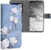 kwmobile telefoonhoesje voor OnePlus Nord 2 5G - Hoesje met pasjeshouder in taupe / wit / blauwgrijs - Magnolia design