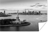 Poster New York - Vrijheidsbeeld - Skyline - Zwart - Wit - 60x40 cm