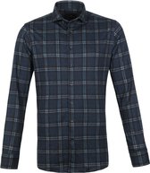 Vanguard Overhemd Melange Ruit Donkerblauw - maat XL