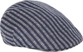 Profuomo Flat Cap Gebreid Strepen Donkerblauw - maat 58