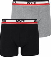 Levi's Boxershorts 2-Pack Grijs Zwart - maat M