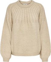 Jacqueline de Yong Trui Jdymaiken L/s Pullover Knt 15230553 Beige/melange Dames Maat - L